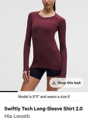 lululemon athletica Long-Sleeve Tech Top -  New color Burgundy Bay